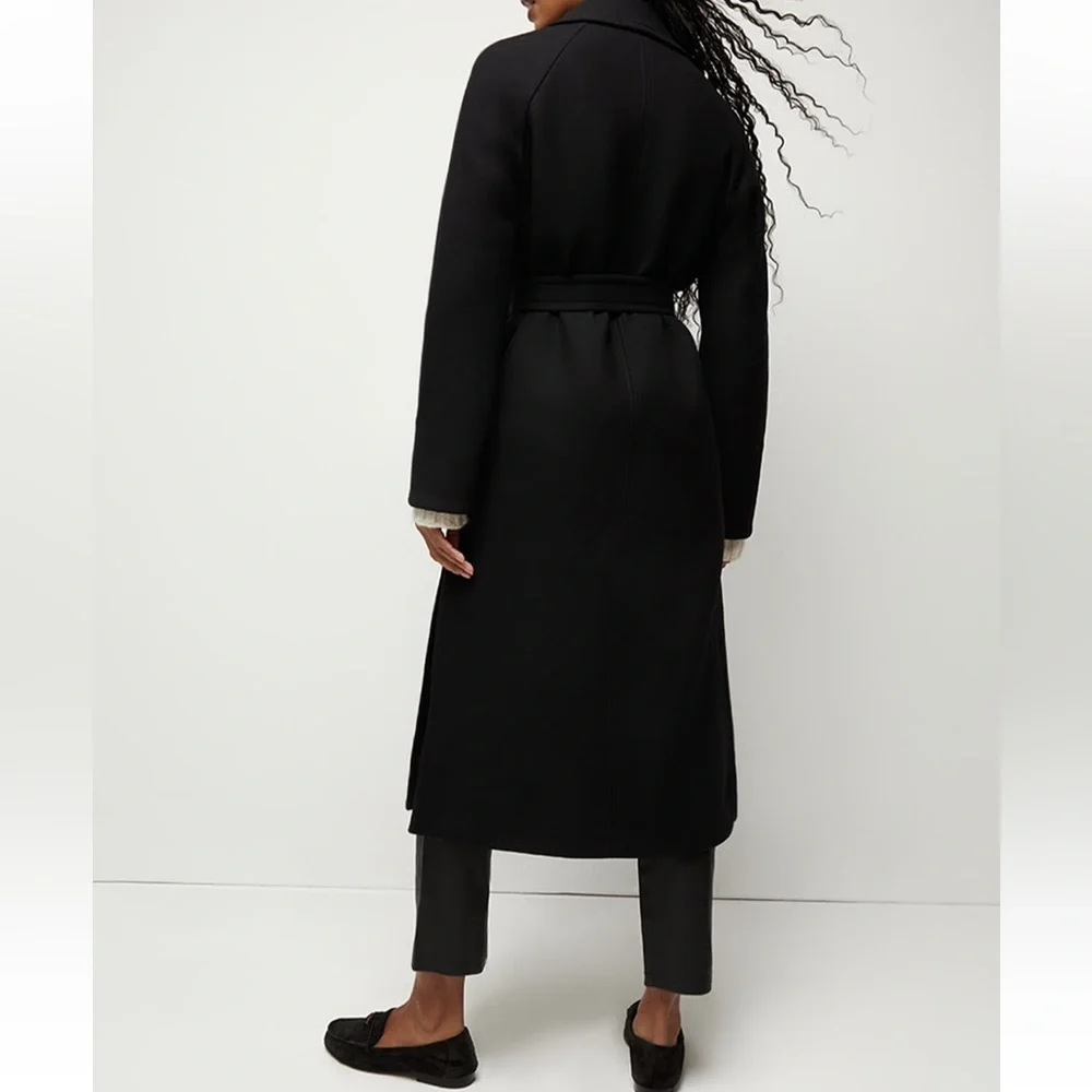 Veronica Beard Frattini Dickey Removable Tie Belt Wool Blended Coat,Black, S,NWT - Picture 4 of 8